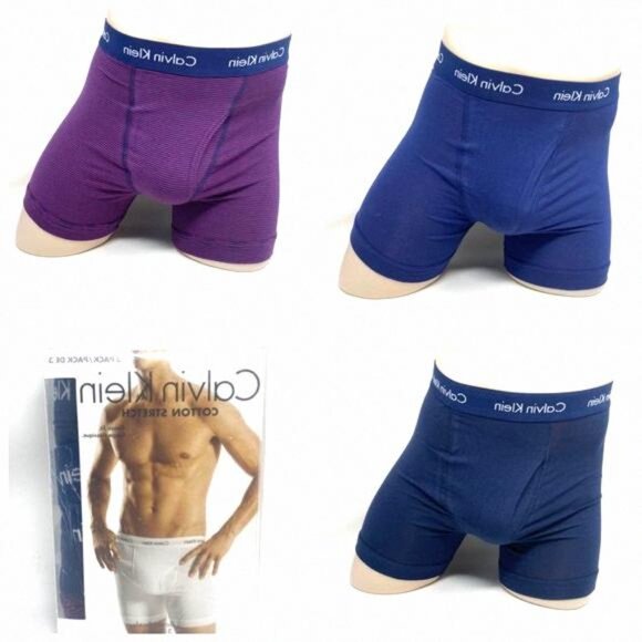 💖MEGA SALE💖Calvin Klein 3 Pack NU2666901 Cotton Stretch Men's Blue Brief Boxer - Picture 1 of 10